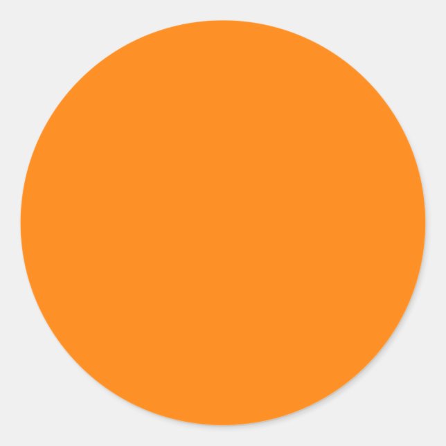 Orange Colour Customised Designer Classic Round Sticker (Front)