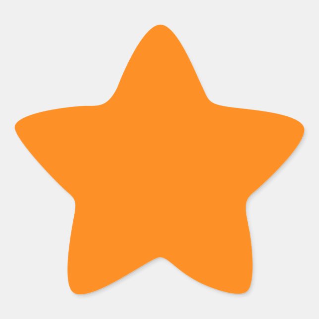Orange Colour Customised Designer Star Sticker (Front)