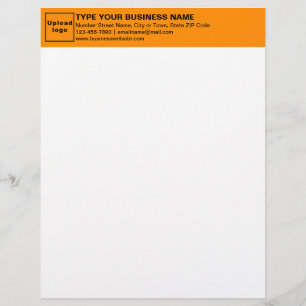 Orange Colour Heading of Business Letterhead