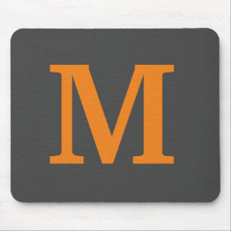 Orange colour Initial letter/monogram Mouse Pad