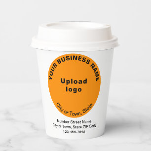 Orange Colour Round Shape Business Brand on Paper Cups