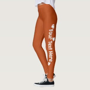 Orange Coloured Personalised Butterfly Name Leggings