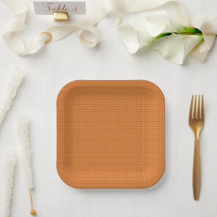 Orange Coloured Tiny Polka Dot Texture (Dark) g9 Paper Plate