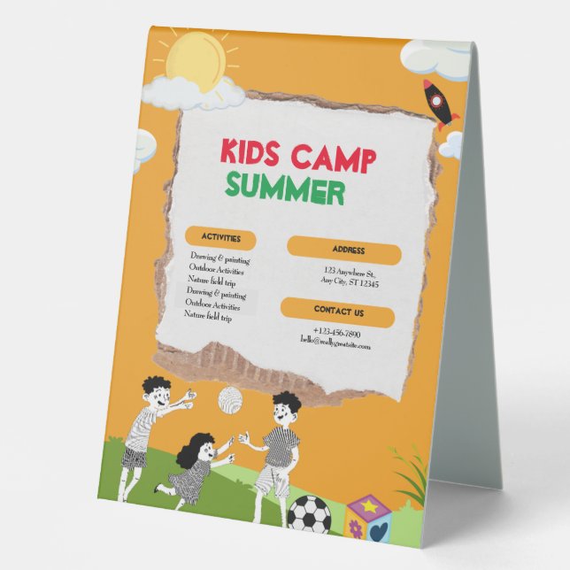 Orange Colourful Playful Kids Camp Summer (Front)