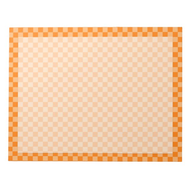 Orange Combination Chequerboard by Shirley Taylor Notepad (Front)
