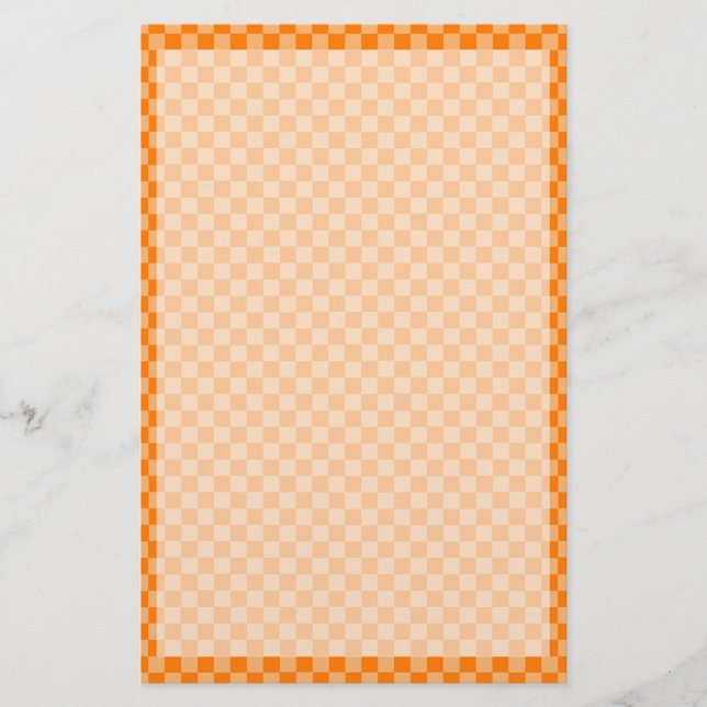 Orange Combination Chequerboard by Shirley Taylor Stationery (Front)