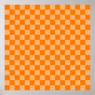 Orange Combination Chequerboard by ShirleyTaylor Poster