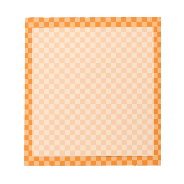 Orange Combination Classic Chequerboard Notepad (Front)