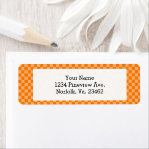 Orange Combination Classic Chequerboard STaylor Return Address Label