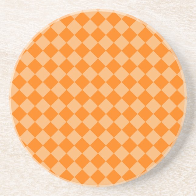 Orange Combination Diamond Pattern by STaylor Coaster (Front)