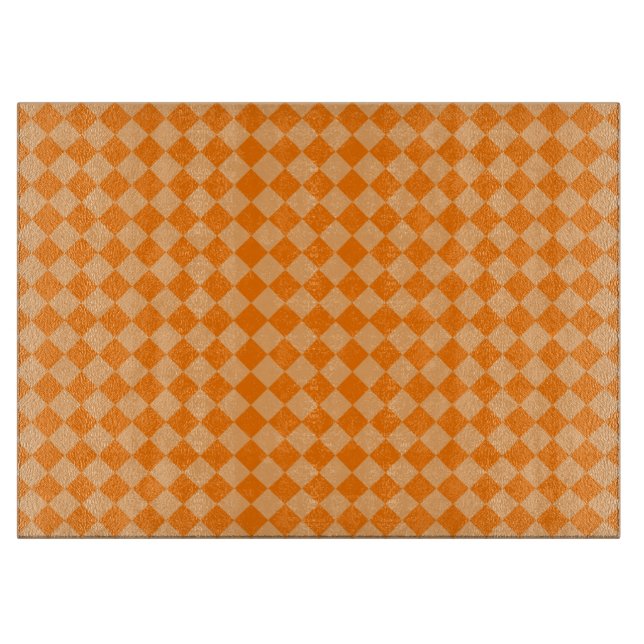 Orange Combination Diamond Pattern by STaylor Cutting Board (Front)