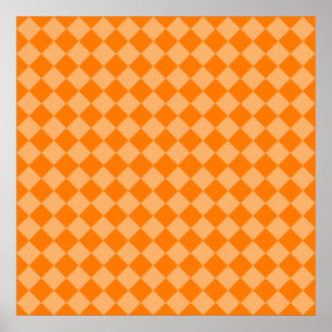 Orange Combination Diamond Pattern by STaylor Poster