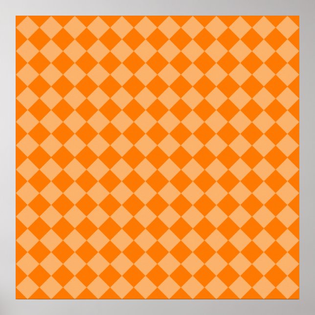 Orange Combination Diamond Pattern by STaylor Poster (Front)