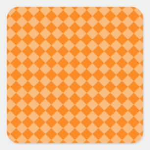 Orange Combination Diamond Pattern by STaylor Square Sticker