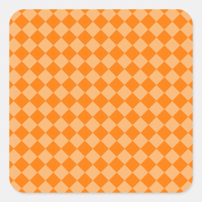 Orange Combination Diamond Pattern by STaylor Square Sticker (Front)