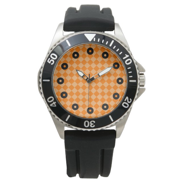 Orange Combination Diamond Pattern by STaylor Watch (Front)