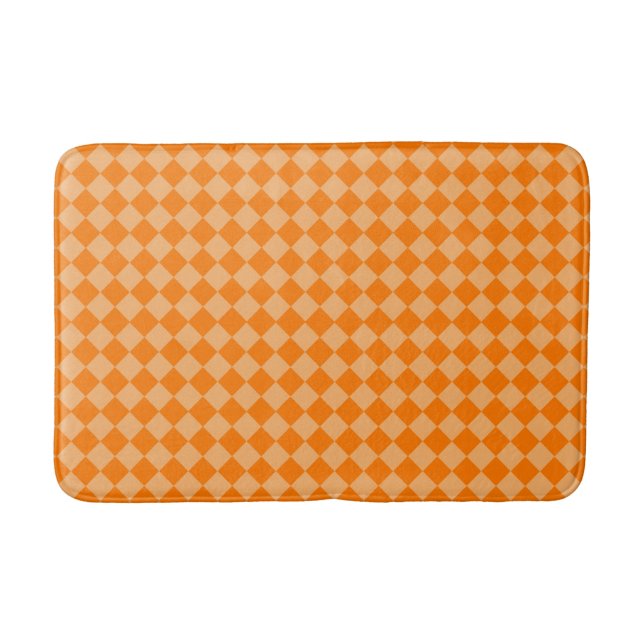Orange Combination Diamond Pattern STaylor Bath Mat (Front)