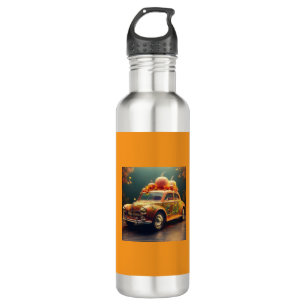 Orange Compact Car Pumpkins On Top 710 Ml Water Bottle