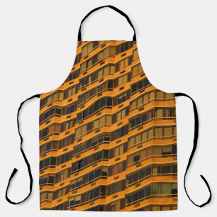 Orange concrete building apron
