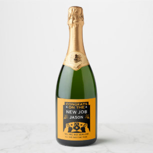 Orange Congratulations On The New Job Sparkling Wine Label