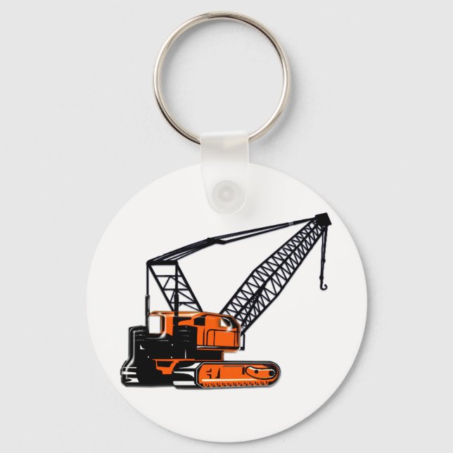 Orange Construction Crane Key Ring (Front)