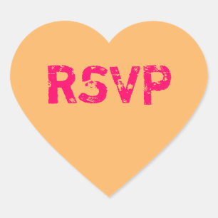 Orange Conversation Heart RSVP Sticker