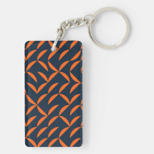 Orange, cool, modern, trendy wavy illustration key ring
