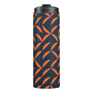 Orange, cool, modern, trendy wavy illustration thermal tumbler