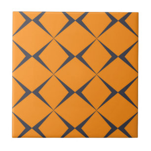 Orange, cool, simple, trendy, chevron shapes ceramic tile