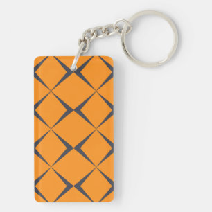 Orange, cool, simple, trendy, chevron shapes key ring