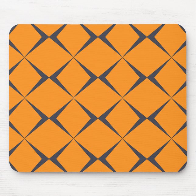 Orange, cool, simple, trendy, chevron shapes mouse pad (Front)
