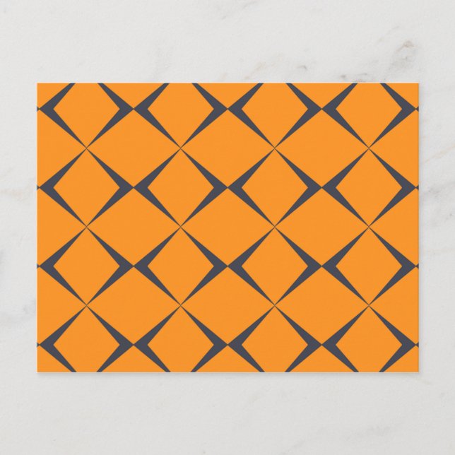 Orange, cool, simple, trendy, chevron shapes postcard (Front)