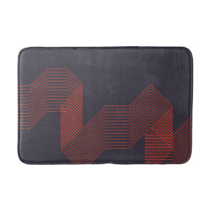 Orange cool simple trendy decorative illustration bath mat