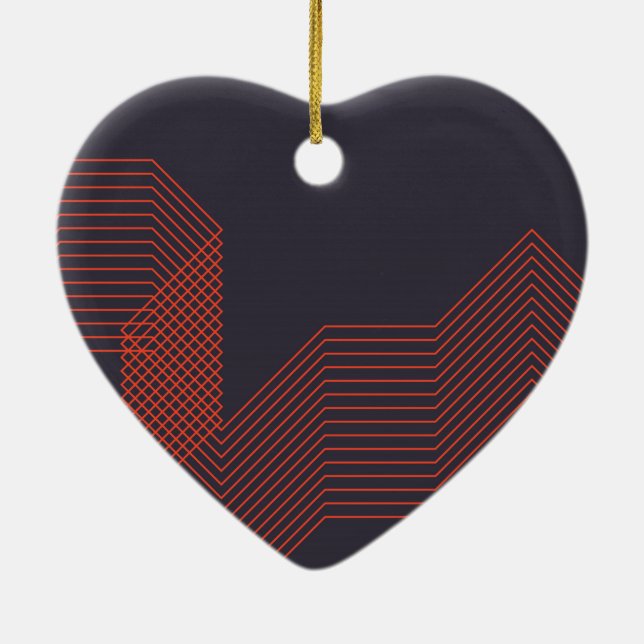 Orange cool  simple trendy decorative illustration ceramic ornament (Back)