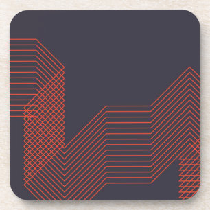 Orange cool simple trendy decorative illustration coaster