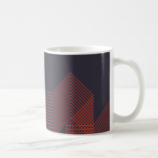 Orange cool  simple trendy decorative illustration coffee mug (Right)