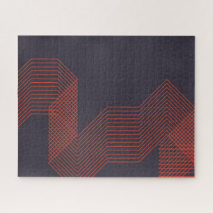 Orange cool  simple trendy decorative illustration jigsaw puzzle