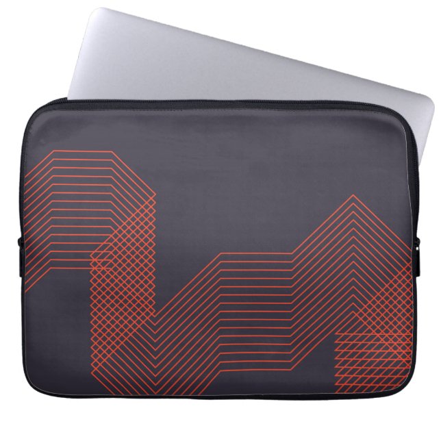 Orange cool  simple trendy decorative illustration laptop sleeve (Front)