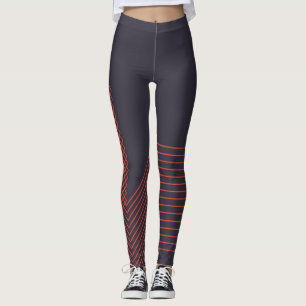 Orange cool  simple trendy decorative illustration leggings