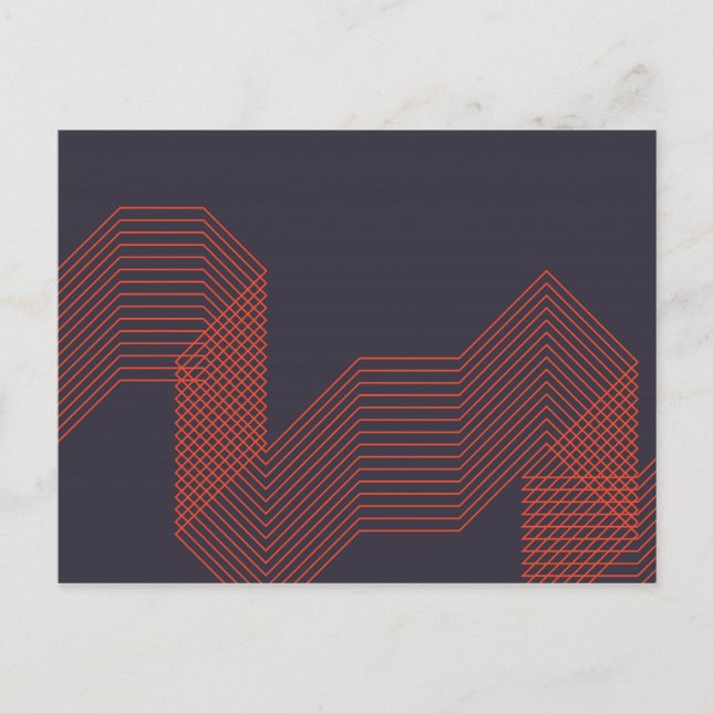 Orange cool  simple trendy decorative illustration postcard (Front)