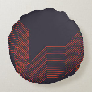 Orange cool simple trendy decorative illustration round cushion