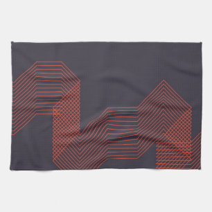 Orange cool  simple trendy decorative illustration tea towel
