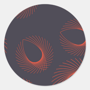 Orange, cool, trendy, geometric eye abstraction classic round sticker