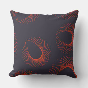 Orange, cool, trendy, geometric eye abstraction cushion