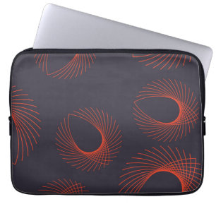 Orange, cool, trendy, geometric eye abstraction laptop sleeve