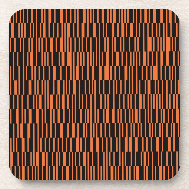 Orange, cool, trendy, modern geometric graphic art coaster (Front)