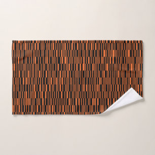 Orange, cool, trendy, modern geometric graphic art hand towel