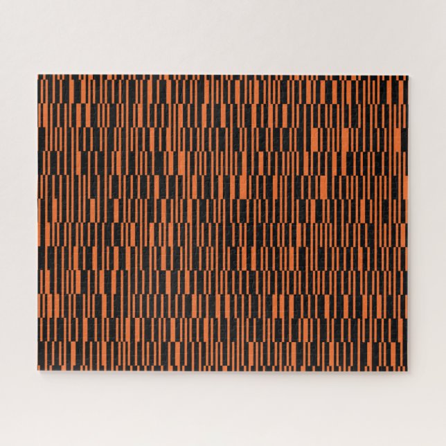 Orange, cool, trendy, modern geometric graphic art jigsaw puzzle (Horizontal)
