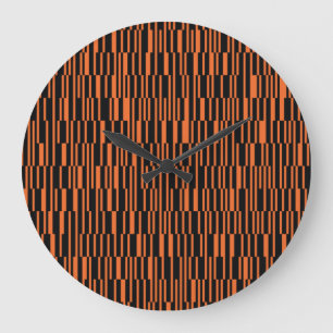 Orange, cool, trendy, modern geometric graphic art large clock