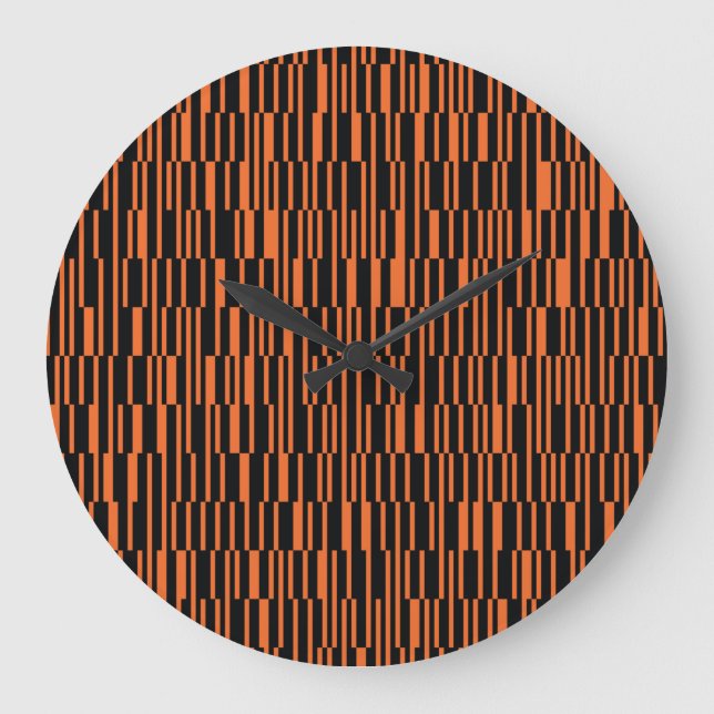 Orange, cool, trendy, modern geometric graphic art large clock (Front)